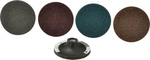 3M - 5 Piece, 4" Disc Diam, Abrasive Disc Kit - Nonwoven, Coarse, Medium, Very Fine, Super Fine Grade, Aluminum Oxide\xB6Silicon Carbide - USA Tool & Supply