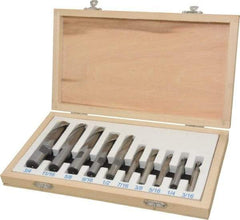 Interstate - 3/16 to 3/4", 2 Flute Square End Mill Set - Uncoated, High Speed Steel, Single End, Centercutting - USA Tool & Supply