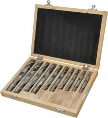 Interstate - 3/16 to 3/4", 4 Flute Square End Mill Set - Uncoated, Cobalt, Double End, Centercutting - USA Tool & Supply
