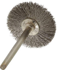 Anderson - 1" OD, 1/8" Shank Diam, Crimped Stainless Steel Wheel Brush - 0.005" Filament Diam, 25,000 RPM - USA Tool & Supply