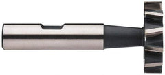 Interstate - 7/8" Diam x 7/32" Face Width, High Speed Steel, 10 Teeth, Shank Connection Woodruff Keyseat Cutter - Uncoated, 2-7/32" OAL x 1/2" Shank, Staggered Teeth, ANSI 707, Old Standard 12 - USA Tool & Supply
