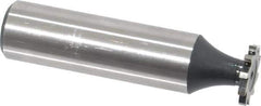 Interstate - 1/2" Diam x 1/16" Face Width, High Speed Steel, 8 Teeth, Shank Connection Woodruff Keyseat Cutter - Uncoated, 2-1/16" OAL x 1/2" Shank, Straight Teeth, ANSI 204, Old Standard 1 - USA Tool & Supply