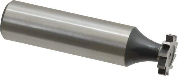 Interstate - 1/2" Diam x 3/32" Face Width, High Speed Steel, 8 Teeth, Shank Connection Woodruff Keyseat Cutter - Uncoated, 2-3/32" OAL x 1/2" Shank, Straight Teeth, ANSI 304, Old Standard 2 - USA Tool & Supply