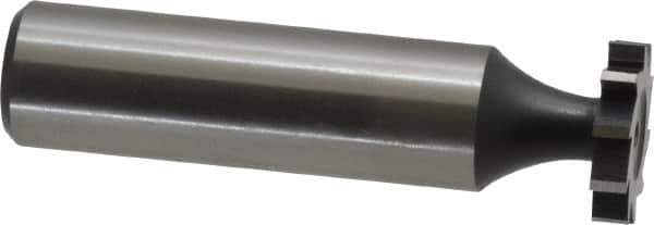 Interstate - 5/8" Diam x 1/8" Face Width, High Speed Steel, 8 Teeth, Shank Connection Woodruff Keyseat Cutter - Uncoated, 2-1/8" OAL x 1/2" Shank, Straight Teeth, ANSI 405, Old Standard 5 - USA Tool & Supply