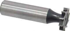 Interstate - 3/4" Diam x 1/8" Face Width, High Speed Steel, 10 Teeth, Shank Connection Woodruff Keyseat Cutter - Uncoated, 2-1/8" OAL x 1/2" Shank, Straight Teeth, ANSI 406, Old Standard 7 - USA Tool & Supply