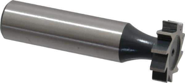 Interstate - 3/4" Diam x 3/16" Face Width, High Speed Steel, 10 Teeth, Shank Connection Woodruff Keyseat Cutter - Uncoated, 2-3/16" OAL x 1/2" Shank, Straight Teeth, ANSI 606, Old Standard 9 - USA Tool & Supply