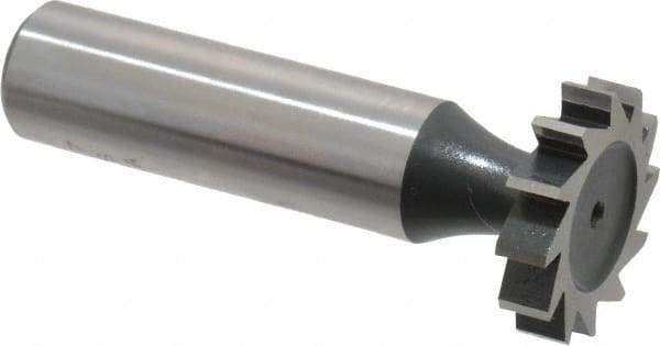 Interstate - 7/8" Diam x 3/16" Face Width, High Speed Steel, 10 Teeth, Shank Connection Woodruff Keyseat Cutter - Uncoated, 2-3/16" OAL x 1/2" Shank, Straight Teeth, ANSI 607, Old Standard 11 - USA Tool & Supply
