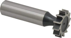 Interstate - 7/8" Diam x 7/32" Face Width, High Speed Steel, 10 Teeth, Shank Connection Woodruff Keyseat Cutter - Uncoated, 2-7/32" OAL x 1/2" Shank, Straight Teeth, ANSI 707, Old Standard 12 - USA Tool & Supply