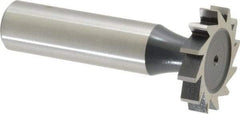 Interstate - 1" Diam x 3/16" Face Width, High Speed Steel, 12 Teeth, Shank Connection Woodruff Keyseat Cutter - Uncoated, 2-3/16" OAL x 1/2" Shank, Straight Teeth, ANSI 608, Old Standard 13 - USA Tool & Supply