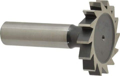 Interstate - 1-1/2" Diam x 1/4" Face Width, High Speed Steel, 16 Teeth, Shank Connection Woodruff Keyseat Cutter - Uncoated, 2-1/4" OAL x 1/2" Shank, Straight Teeth, ANSI 812, Old Standard 24 - USA Tool & Supply