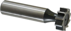 Interstate - 3/4" Diam x 1/4" Face Width, High Speed Steel, 10 Teeth, Shank Connection Woodruff Keyseat Cutter - Uncoated, 2-1/4" OAL x 1/2" Shank, Straight Teeth, ANSI 806, Old Standard 91 - USA Tool & Supply