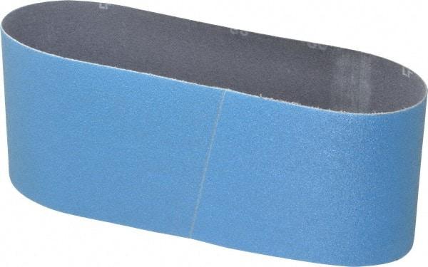 Norton - 4" Wide x 24" OAL, 80 Grit, Zirconia Alumina Abrasive Belt - Zirconia Alumina, Medium, Coated, Y Weighted Cloth Backing, Series 3X - USA Tool & Supply