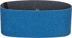 Norton - 4" Wide x 24" OAL, 36 Grit, Zirconia Alumina Abrasive Belt - Zirconia Alumina, Very Coarse, Coated, Y Weighted Cloth Backing, Series 3X - USA Tool & Supply