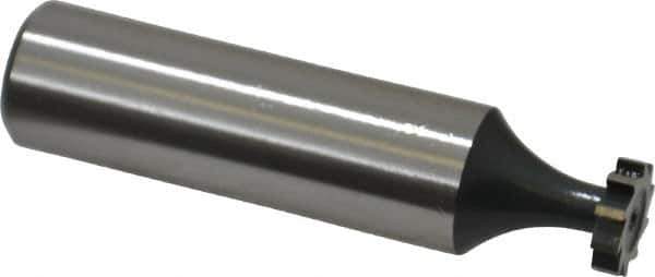 Interstate - 3/8" Diam x 3/32" Face Width, High Speed Steel, 6 Teeth, Shank Connection Woodruff Keyseat Cutter - Uncoated, 2-3/32" OAL x 1/2" Shank, Straight Teeth, ANSI 303, Old Standard 212 - USA Tool & Supply