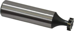 Interstate - 3/8" Diam x 3/32" Face Width, High Speed Steel, 6 Teeth, Shank Connection Woodruff Keyseat Cutter - Uncoated, 2-3/32" OAL x 1/2" Shank, Straight Teeth, ANSI 303, Old Standard 212 - USA Tool & Supply