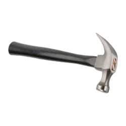 Stanley - 13/16 Lb Head, Curved Claw Nail Hammer - 12-19/64" OAL, Carbon Steel Head, Smooth Face, Wood Handle - USA Tool & Supply