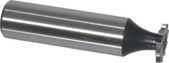 Interstate - 1/2" Diam x 1/16" Face Width, Cobalt, 10 Teeth, Shank Connection Woodruff Keyseat Cutter - Uncoated, 2-1/16" OAL x 1/2" Shank, Straight Teeth, ANSI 204, Old Standard 1 - USA Tool & Supply