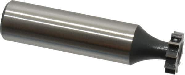 Interstate - 1/2" Diam x 1/8" Face Width, Cobalt, 10 Teeth, Shank Connection Woodruff Keyseat Cutter - Uncoated, 2-1/8" OAL x 1/2" Shank, Straight Teeth, ANSI 404, Old Standard 3 - USA Tool & Supply