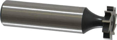 Interstate - 5/8" Diam x 1/8" Face Width, Cobalt, 8 Teeth, Shank Connection Woodruff Keyseat Cutter - Uncoated, 2-1/8" OAL x 1/2" Shank, Straight Teeth, ANSI 405, Old Standard 5 - USA Tool & Supply