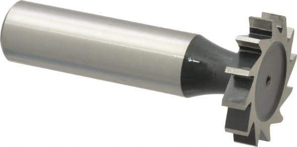 Interstate - 1" Diam x 3/16" Face Width, Cobalt, 12 Teeth, Shank Connection Woodruff Keyseat Cutter - Uncoated, 2-3/16" OAL x 1/2" Shank, Straight Teeth, ANSI 608, Old Standard 13 - USA Tool & Supply