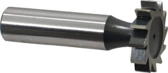 Interstate - 1" Diam x 7/32" Face Width, Cobalt, 12 Teeth, Shank Connection Woodruff Keyseat Cutter - Uncoated, 2-7/32" OAL x 1/2" Shank, Straight Teeth, ANSI 708, Old Standard 14 - USA Tool & Supply
