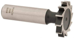 Interstate - 1-1/8" Diam x 3/16" Face Width, Cobalt, 12 Teeth, Shank Connection Woodruff Keyseat Cutter - Uncoated, 2-3/16" OAL x 1/2" Shank, Straight Teeth, ANSI 609, Old Standard 16 - USA Tool & Supply