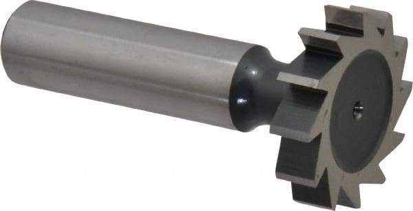 Interstate - 1-1/8" Diam x 1/4" Face Width, Cobalt, 12 Teeth, Shank Connection Woodruff Keyseat Cutter - Uncoated, 2-1/4" OAL x 1/2" Shank, Straight Teeth, ANSI 809, Old Standard 18 - USA Tool & Supply