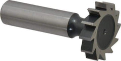 Interstate - 1-1/8" Diam x 1/4" Face Width, Cobalt, 12 Teeth, Shank Connection Woodruff Keyseat Cutter - Uncoated, 2-1/4" OAL x 1/2" Shank, Straight Teeth, ANSI 809, Old Standard 18 - USA Tool & Supply