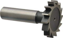 Interstate - 1-3/8" Diam x 1/4" Face Width, Cobalt, 14 Teeth, Shank Connection Woodruff Keyseat Cutter - Uncoated, 2-1/4" OAL x 1/2" Shank, Straight Teeth, ANSI 811, Old Standard 22 - USA Tool & Supply