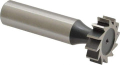 Interstate - 7/8" Diam x 1/4" Face Width, Cobalt, 10 Teeth, Shank Connection Woodruff Keyseat Cutter - Uncoated, 2-1/4" OAL x 1/2" Shank, Straight Teeth, ANSI 807, Old Standard A - USA Tool & Supply