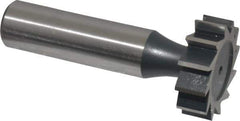 Interstate - 1" Diam x 5/16" Face Width, Cobalt, 12 Teeth, Shank Connection Woodruff Keyseat Cutter - Uncoated, 2-5/16" OAL x 1/2" Shank, Straight Teeth, ANSI 1008, Old Standard B - USA Tool & Supply