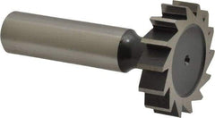 Interstate - 1-1/4" Diam x 5/16" Face Width, Cobalt, 14 Teeth, Shank Connection Woodruff Keyseat Cutter - Uncoated, 2-5/16" OAL x 1/2" Shank, Straight Teeth, ANSI 1010, Old Standard D - USA Tool & Supply