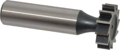 Interstate - 7/8" Diam x 1/4" Face Width, High Speed Steel, 10 Teeth, Shank Connection Woodruff Keyseat Cutter - Uncoated, 2-1/4" OAL x 1/2" Shank, Straight Teeth, ANSI 807, Old Standard A - USA Tool & Supply