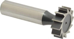 Interstate - 1" Diam x 5/16" Face Width, High Speed Steel, 12 Teeth, Shank Connection Woodruff Keyseat Cutter - Uncoated, 2-5/16" OAL x 1/2" Shank, Straight Teeth, ANSI 1008, Old Standard B - USA Tool & Supply