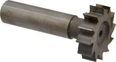 Interstate - 1-1/8" Diam x 5/16" Face Width, High Speed Steel, 12 Teeth, Shank Connection Woodruff Keyseat Cutter - Uncoated, 2-5/16" OAL x 1/2" Shank, Straight Teeth, ANSI 1009, Old Standard C - USA Tool & Supply