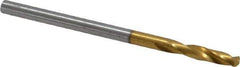 Guhring - #41 130° Parabolic Flute Cobalt Screw Machine Drill Bit - TiN Finish, Right Hand Cut, 14mm Flute Length, 43mm OAL, Standard Point, Straight Shank - USA Tool & Supply