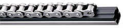 Fenner Drives - 1.10" Guide Width, 0.59" Guide Height, C5 Mount, UHMW PE, Single Chain Guide - 10" Overall Width x 0.83" Overall Height, Galvanized Steel - USA Tool & Supply