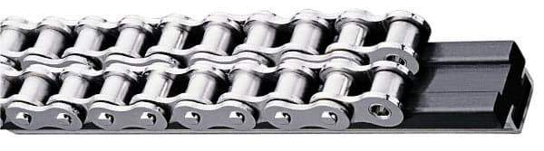Fenner Drives - 1.34" Guide Width, 0.59" Guide Height, C5 Mount, UHMW PE, Double Chain Guide - 10" Overall Width x 0.83" Overall Height, Stainless Steel - USA Tool & Supply