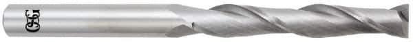 OSG - 1/4", 1-1/2" LOC, 1/4" Shank Diam, 6" OAL, 2 Flute, Solid Carbide Square End Mill - Single End, Uncoated, Spiral Flute, 30° Helix, Centercutting, Right Hand Cut, Right Hand Flute, Series 482 - USA Tool & Supply