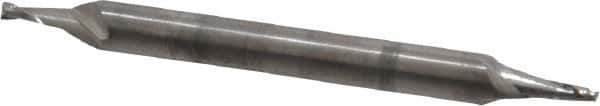 OSG - 3/64", 3/32" LOC, 1/8" Shank Diam, 1-1/2" OAL, 2 Flute, Solid Carbide Square End Mill - Double End, Uncoated, Spiral Flute, 30° Helix, Centercutting, Right Hand Cut, Right Hand Flute, Series 422 - USA Tool & Supply