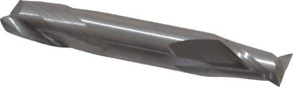 OSG - 3/8", 1/2" LOC, 3/8" Shank Diam, 2-1/2" OAL, 2 Flute, Solid Carbide Square End Mill - Double End, Uncoated, Spiral Flute, 30° Helix, Centercutting, Right Hand Cut, Right Hand Flute, Series 422 - USA Tool & Supply