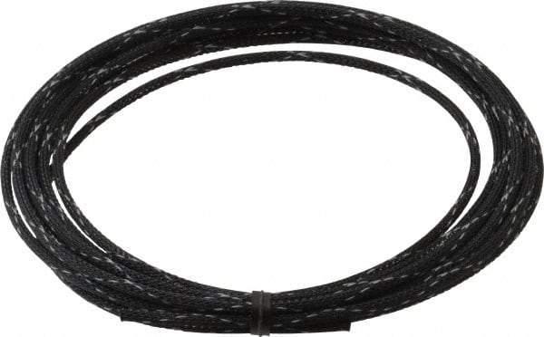 Techflex - Black/White Braided Expandable Cable Sleeve - 10' Coil Length, -103 to 257°F - USA Tool & Supply