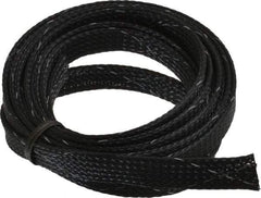 Techflex - Black/White Braided Expandable Cable Sleeve - 10' Coil Length, -103 to 257°F - USA Tool & Supply