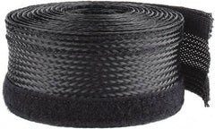 Techflex - Black Braided Cable Sleeve - 10' Coil Length, -103 to 257°F - USA Tool & Supply