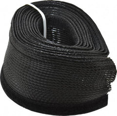 Techflex - Black Braided Cable Sleeve - 10' Coil Length, -103 to 257°F - USA Tool & Supply