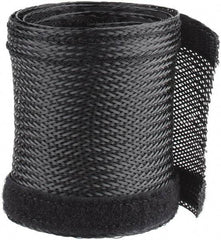 Techflex - Black Braided Cable Sleeve - 3' Coil Length, -103 to 257°F - USA Tool & Supply