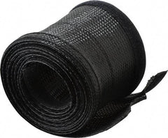 Techflex - Black Braided Cable Sleeve - 10' Coil Length, -103 to 257°F - USA Tool & Supply