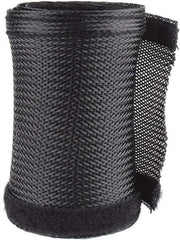 Techflex - Black Braided Cable Sleeve - 3' Coil Length, -103 to 257°F - USA Tool & Supply