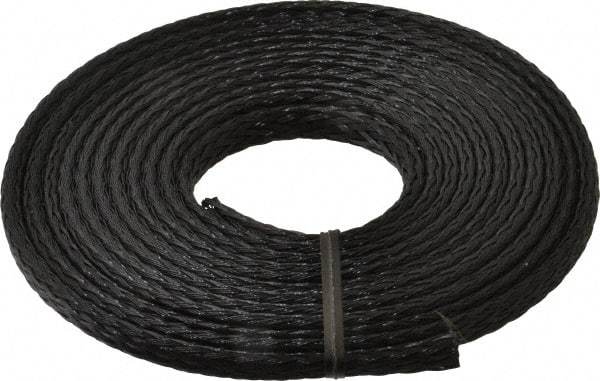 Techflex - Black Braided Expandable Cable Sleeve - 10' Coil Length, -103 to 257°F - USA Tool & Supply