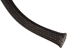 Techflex - Black Braided Expandable Cable Sleeve - 50' Coil Length, -103 to 257°F - USA Tool & Supply